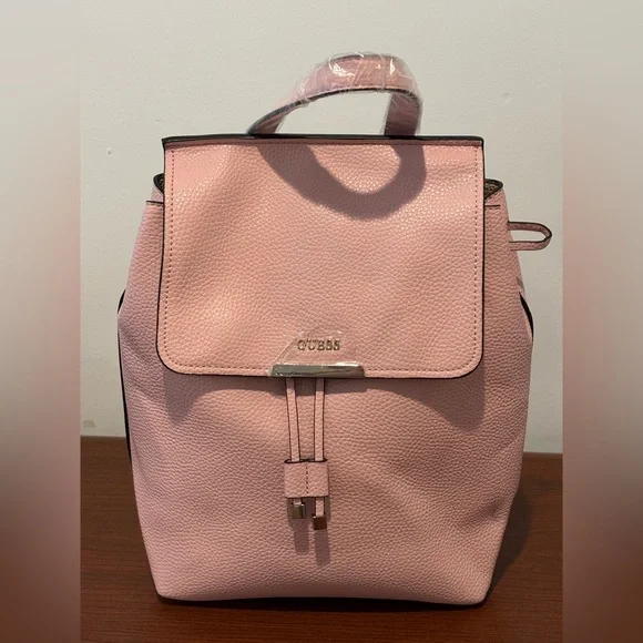 Guess Pink Backpack with Drawstring Closure GUESS Drawstring Closure Shoulder Bags | Mercari main image 3